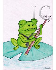 Frog with woodwind