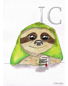 sloth with cup